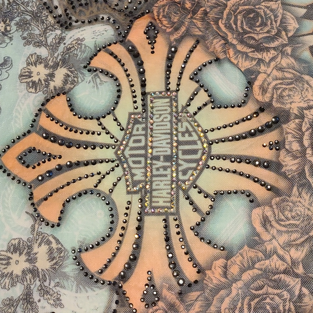 Harley Davidson Top with Bling - Picture 2 of 5